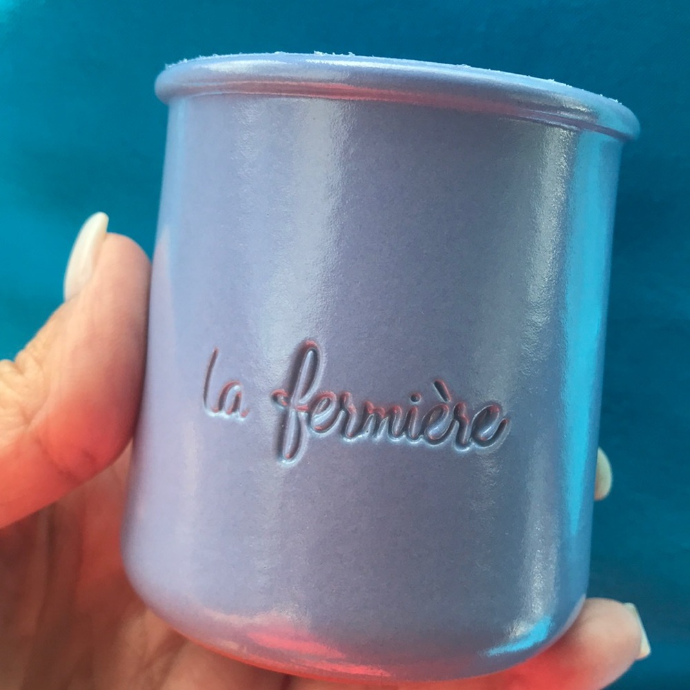 Set of 4 La Fermiere French Glazed Terracotta yogurt or ice cream pots